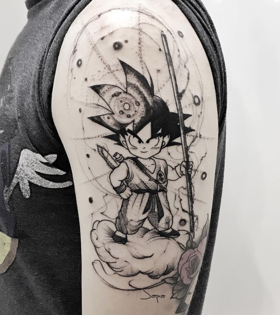 Kid Buu - Dragon Ball Z  Desenhos preto e branco, Tatuagens preto