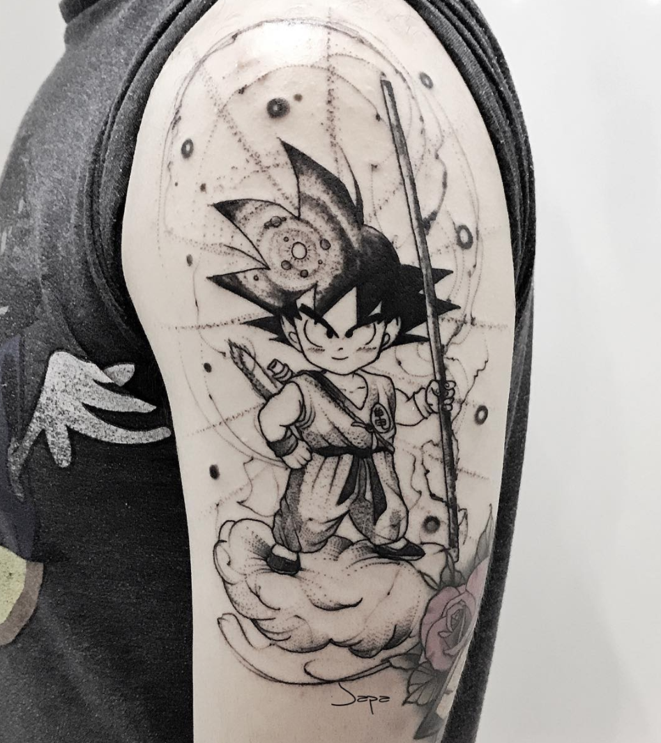 Kid Buu - Dragon Ball Z  Desenhos preto e branco, Tatuagens preto e  branco, Goku preto